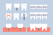 Dental tooth icons