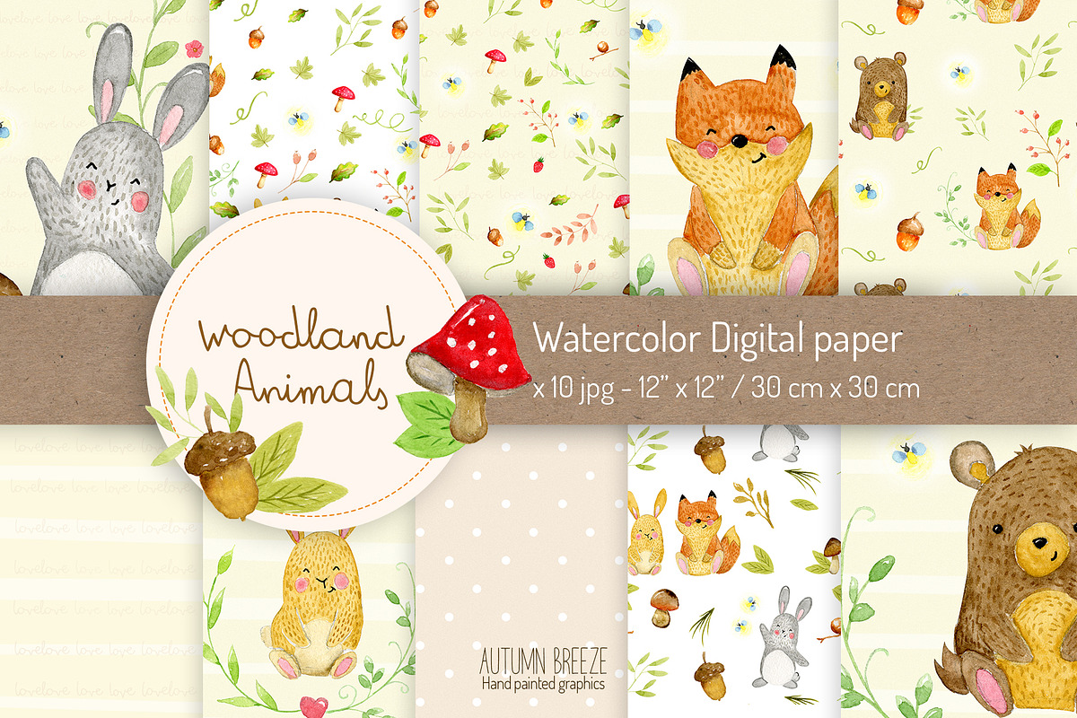Animals digital paper in Graphics - product preview 8