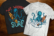Surfing Octopus t-shirts and posters