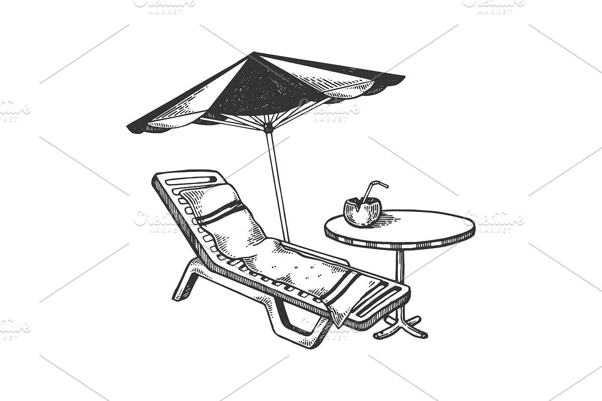 Beach objects engraving vector illustration in Illustrations - product preview 8