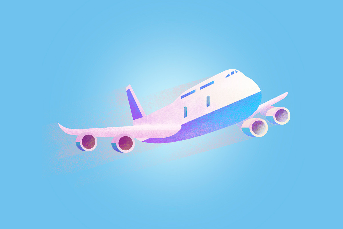 Air plane grained vecto illustration in Illustrations - product preview 8