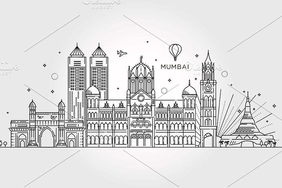 Mumbai detailed skyline