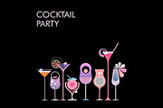 Cocktail Party vector banner design