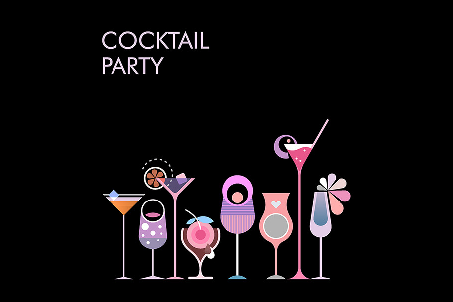 Cocktail Party vector banner design in Illustrations - product preview 8
