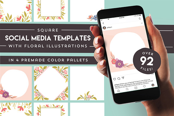 Floral social media templates in Instagram Templates - product preview 4