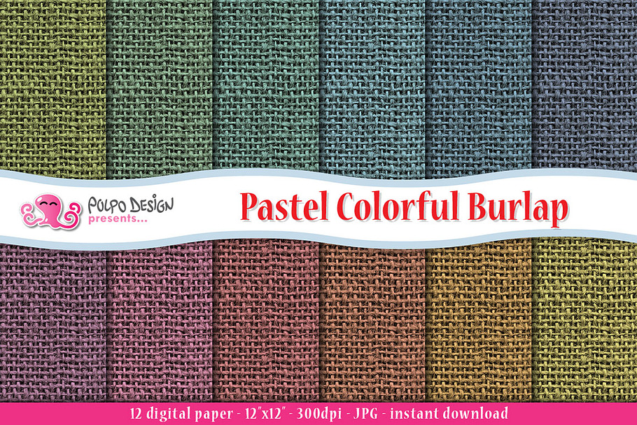 Pastel Burlap digital paper in Patterns - product preview 8