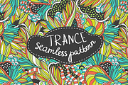 Handdrawn seamless trance pattern