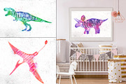 Watercolor Dinosaurs