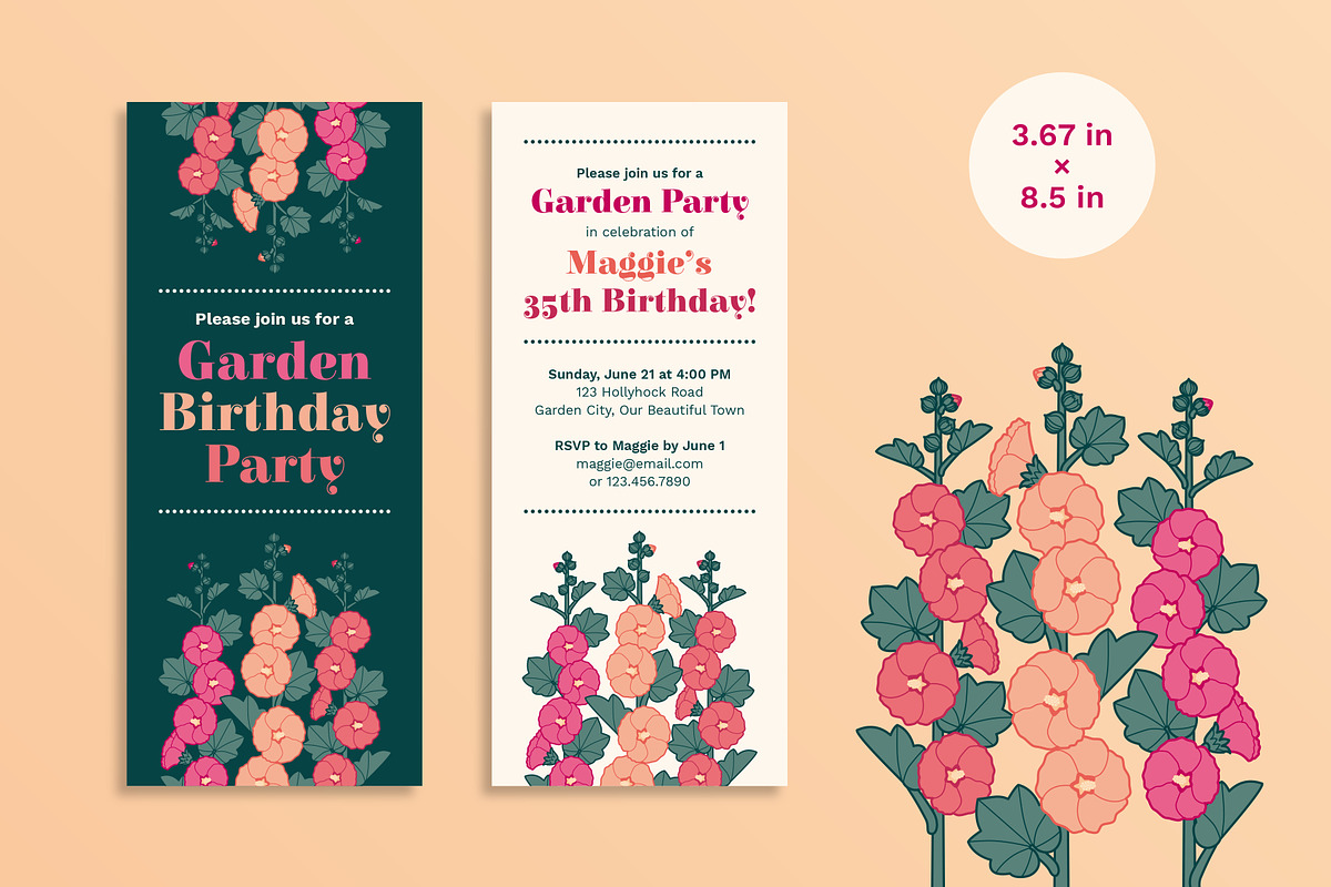 Garden Birthday Party Invitation in Card Templates - product preview 8