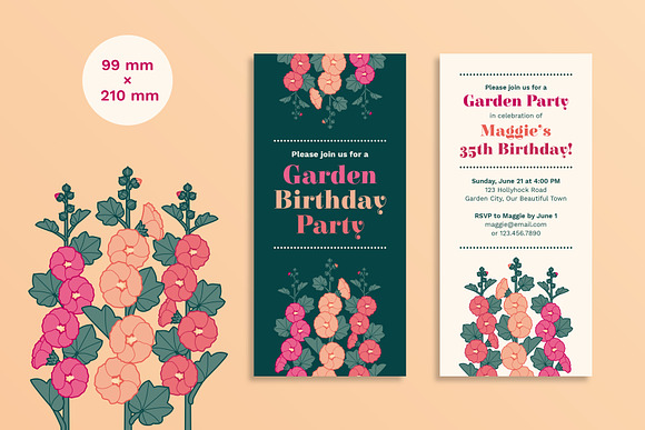 Garden Birthday Party Invitation in Card Templates - product preview 1