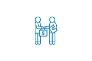 Business deal linear icon concept. Business deal line vector sign, symbol, illustration.