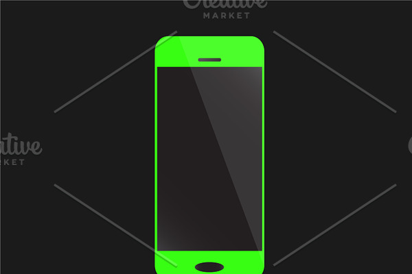 Lime green smartphone icon 