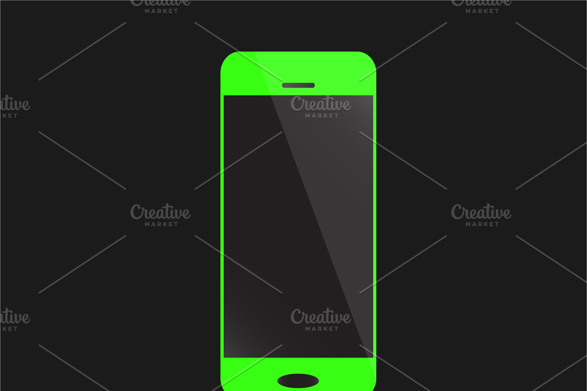 Lime green smartphone icon  in Graphics - product preview 8
