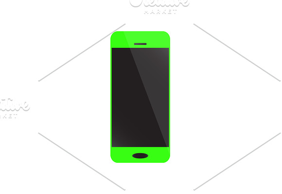 Lime green smartphone icon  in Graphics - product preview 1
