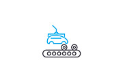 Car production linear icon concept. Car production line vector sign, symbol, illustration.