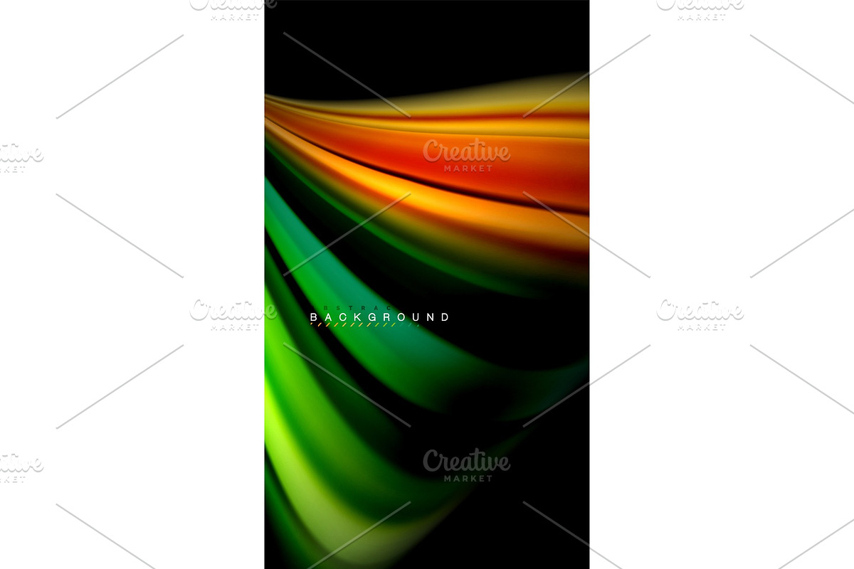 Fluid mixing colors, vector wave abstract background in Illustrations - product preview 8