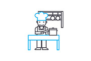 Cooking linear icon concept. Cooking line vector sign, symbol, illustration.