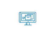 Desktop environment linear icon concept. Desktop environment line vector sign, symbol, illustration.