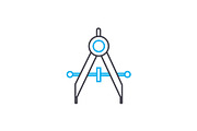 Dimensioning linear icon concept. Dimensioning line vector sign, symbol, illustration.