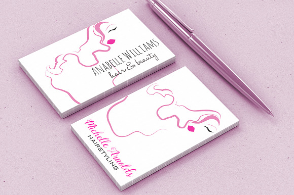 Pink Lips and Hair Beauty Icon in Illustrations - product preview 1