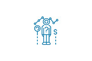 Employee performance linear icon concept. Employee performance line vector sign, symbol, illustration.