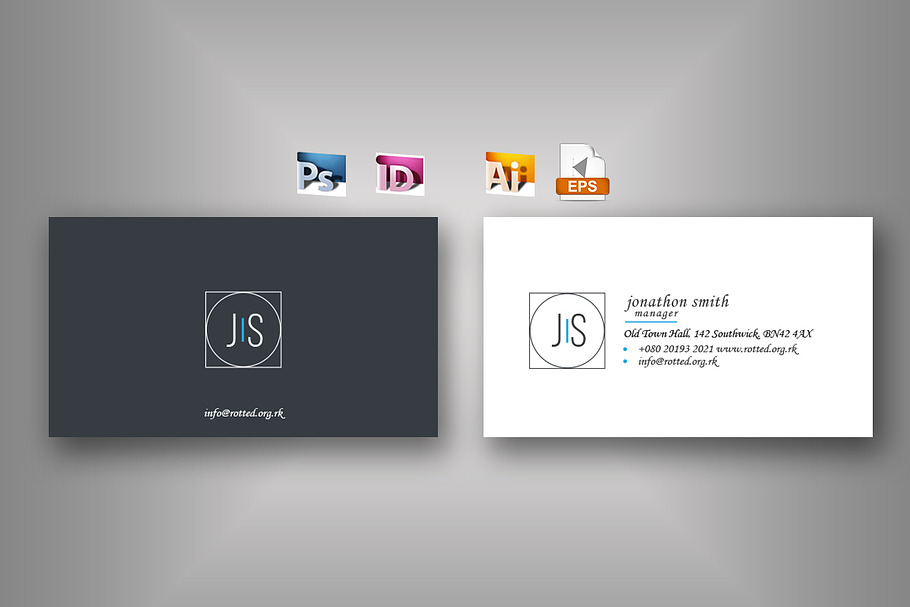 Recro Business Card in Business Card Templates - product preview 8