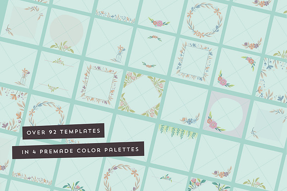 Floral social media templates in Instagram Templates - product preview 5
