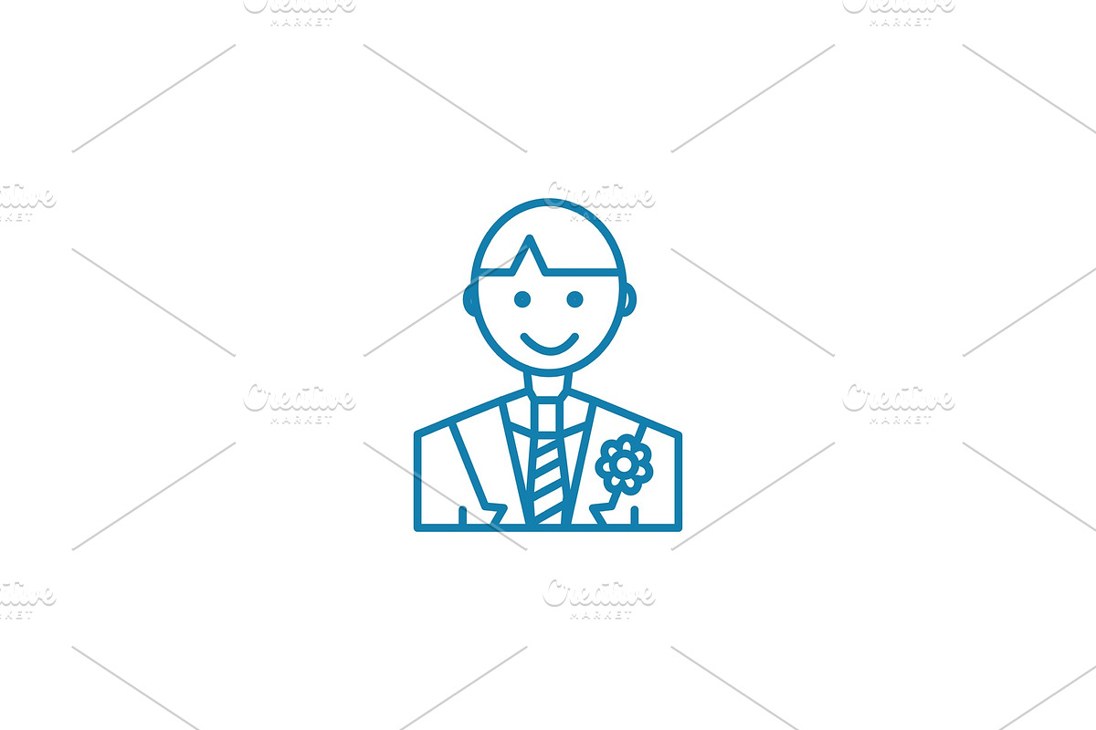 Groom linear icon concept. Groom line vector sign, symbol, illustration. in Illustrations - product preview 8