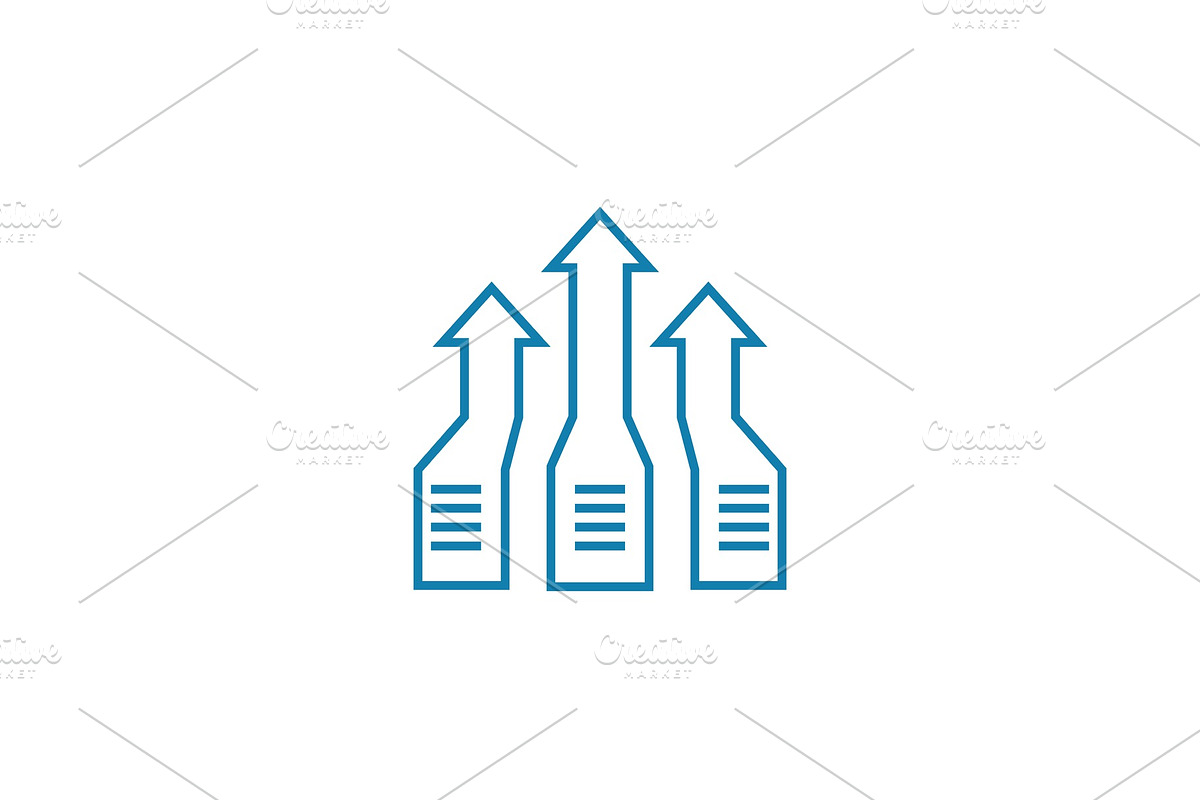 Growth strategy linear icon concept. Growth strategy line vector sign, symbol, illustration. in Illustrations - product preview 8
