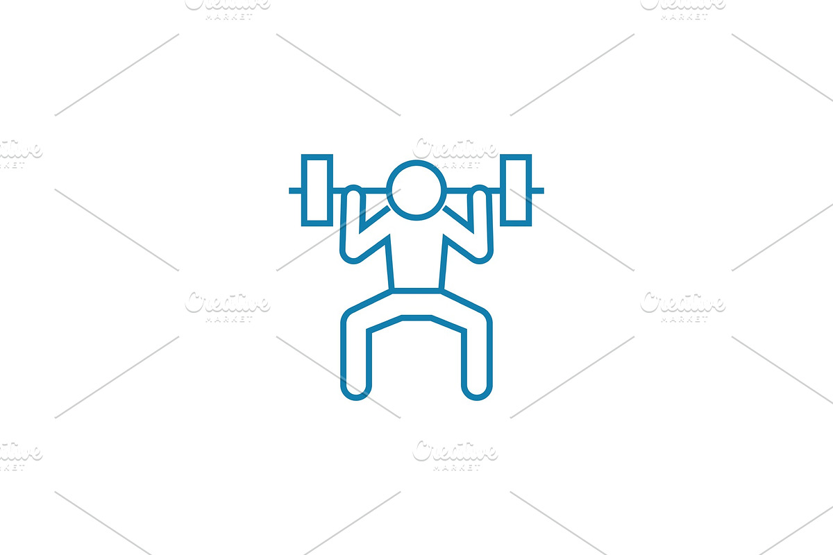 Gym exercises linear icon concept. Gym exercises line vector sign, symbol, illustration. in Illustrations - product preview 8