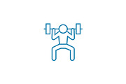 Gym exercises linear icon concept. Gym exercises line vector sign, symbol, illustration.