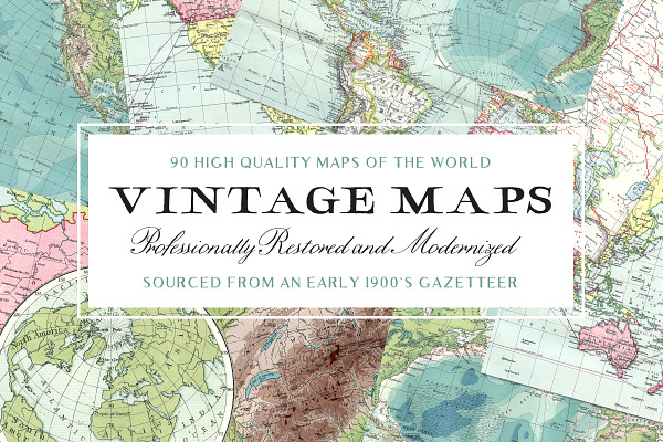 90 Vintage Maps of the World