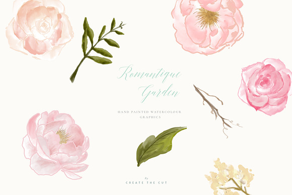 Flower Clip Art - Romantique Garden in Illustrations - product preview 2