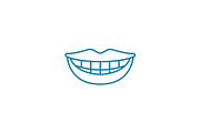 Healthy smile linear icon concept. Healthy smile line vector sign, symbol, illustration.