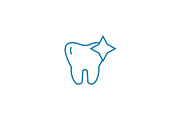 Healthy teeth linear icon concept. Healthy teeth line vector sign, symbol, illustration.