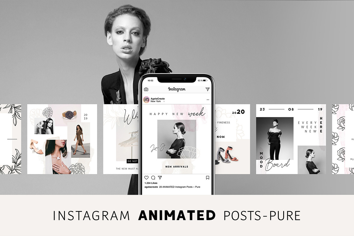 ANIMATED Instagram Posts – Pure in Instagram Templates - product preview 8