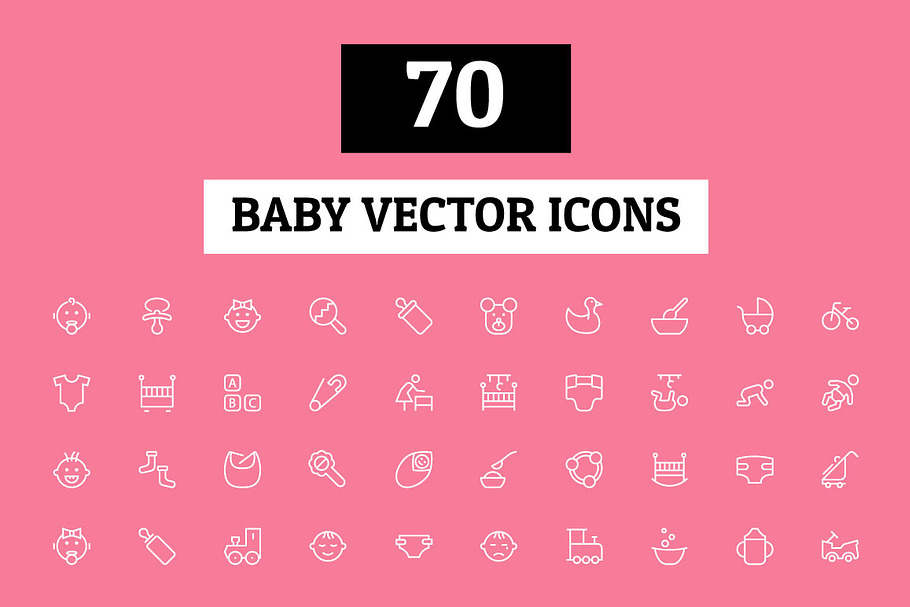 70 Baby Vector Icons in Baby Icons - product preview 8