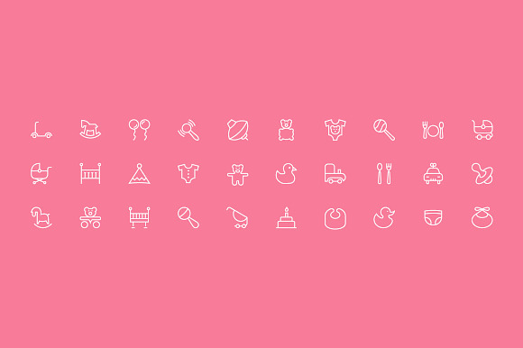 70 Baby Vector Icons in Baby Icons - product preview 1