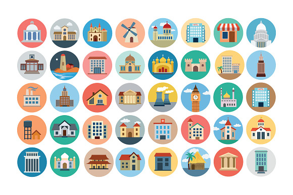 75+ Flat Building Icons in Graphics - product preview 1