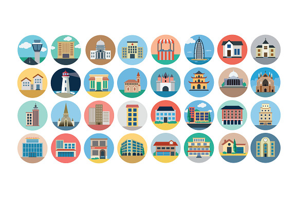 75+ Flat Building Icons in Graphics - product preview 2