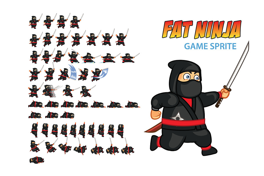 Fat Ninja Game Sprite in Illustrations - product preview 8