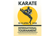 Retro poster invitation at karate fighting championship