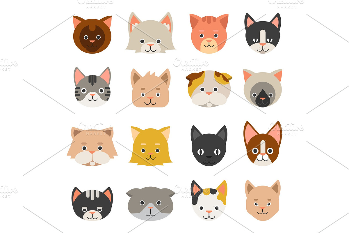 Different faces of cats in Graphics - product preview 8