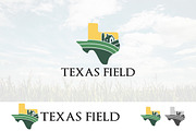 Texas Map Field Agriculture Logo