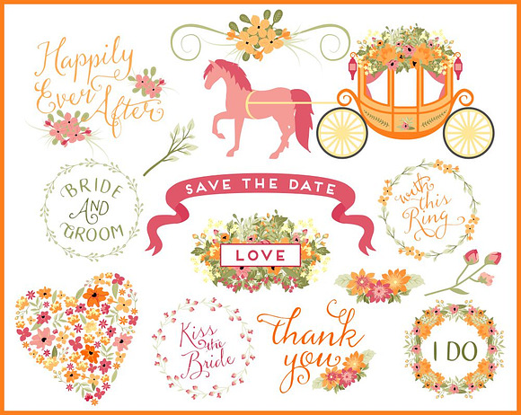 Bright Blooms Wedding Set in Illustrations - product preview 1