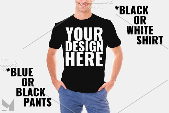 Men's T-Shirt Mockup in Product Mockups - product preview 3