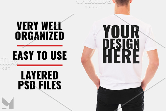 Men's T-Shirt Mockup in Product Mockups - product preview 4