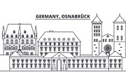 Germany, Osnabruck line skyline vector illustration. Germany, Osnabruck linear cityscape with famous landmarks, city sights, vector landscape. 