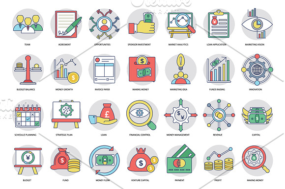 266 Flat Business Icons in Icons - product preview 1