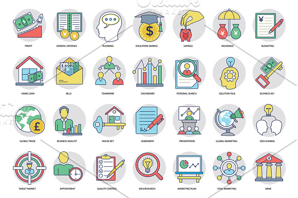 266 Flat Business Icons in Icons - product preview 5